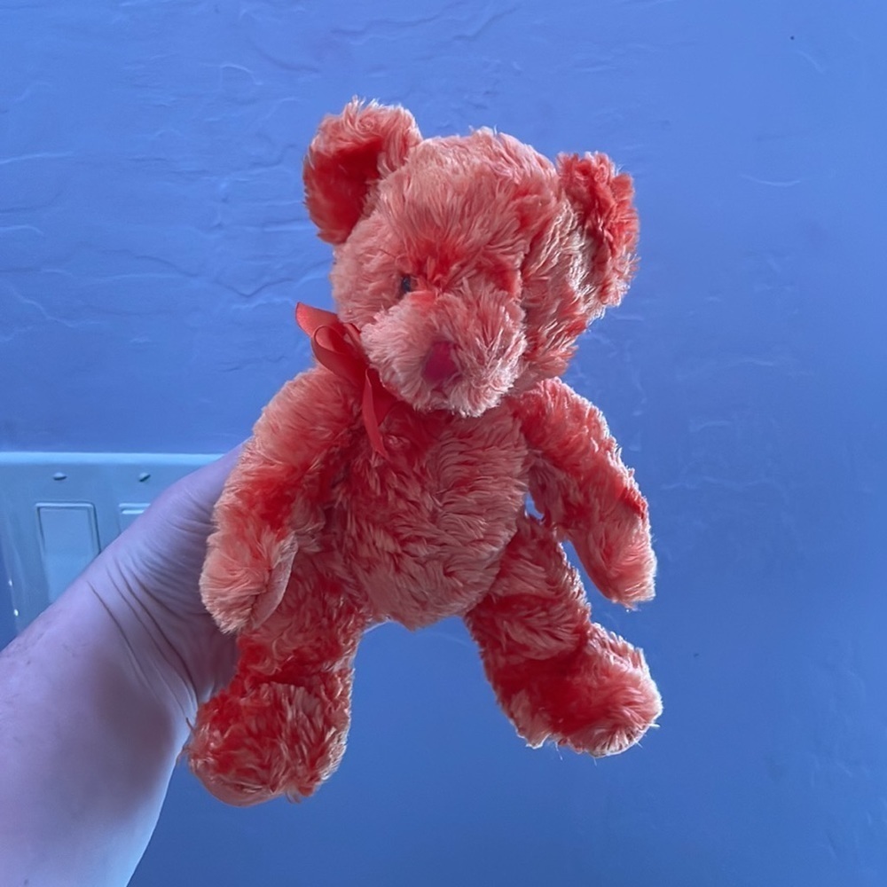 Russ Berrie orange teddy bear